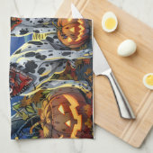 Dalmatische Halloween Griezelig Theedoek (Quarter Fold)