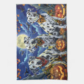 Dalmatische Halloween Griezelig Theedoek (Verticaal)