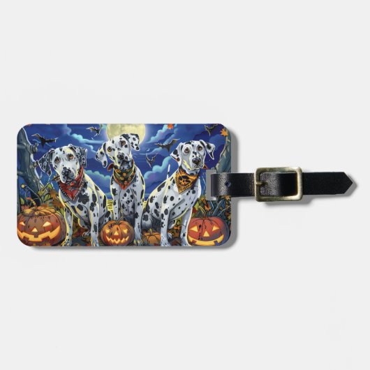 Dalmatische Halloween Spoken Bagagelabel (Voorkant horizontaal)