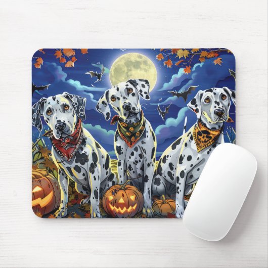 Dalmatische Halloween Spoken Muismat (Met muis)