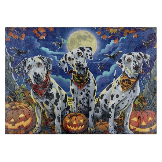 Dalmatische Halloween Spoken Snijplank (Voorkant)