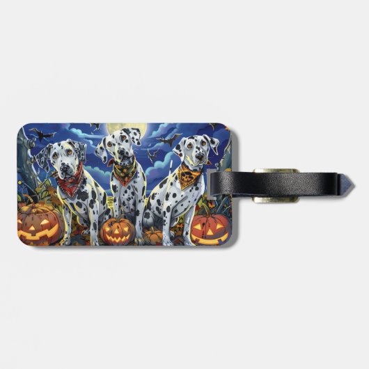 Dalmatische Halloween Spooky Bagagelabel (Achterkant horizontaal)