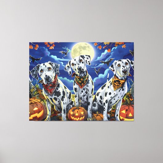 Dalmatische Halloween Spooky Canvas Afdruk (Voorkant)