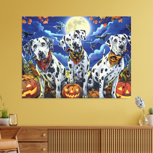 Dalmatische Halloween Spooky Canvas Afdruk (Insitu (Woonkamer))