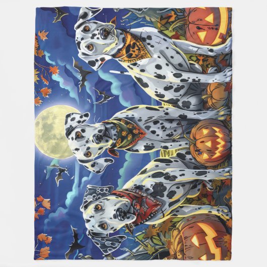 Dalmatische Halloween Spooky Fleece Deken (Voorkant)