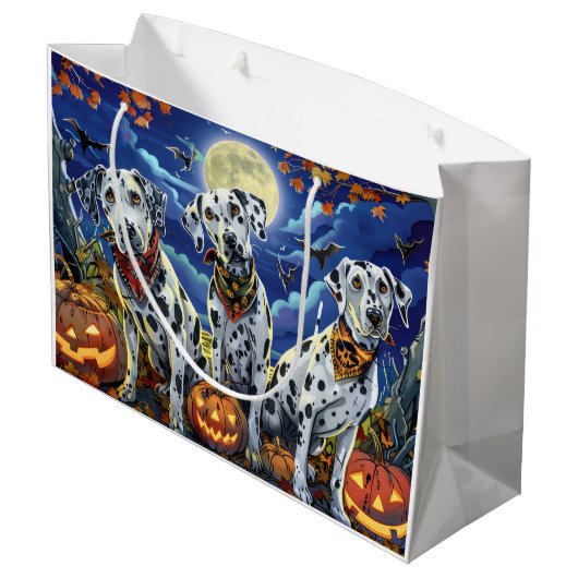 Dalmatische Halloween Spooky Groot Cadeauzakje (Achterkant Gekanteld)