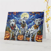 Dalmatische Halloween Spooky Kaart (Gele Bloem)