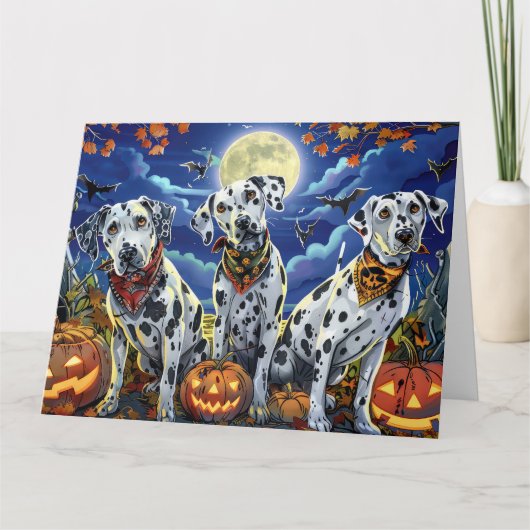 Dalmatische Halloween Spooky Kaart (Voorkant)