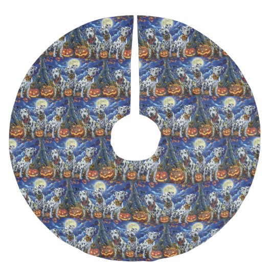 Dalmatische Halloween Spooky Kerstboom Rok (Voorkant)