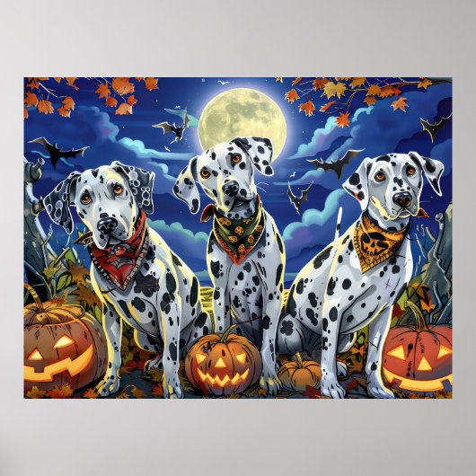 Dalmatische Halloween Spooky Poster (Voorkant)