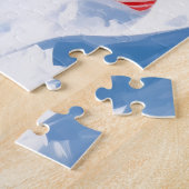 Dalmatische hardlopen in de sneeuw met kerst Pet Legpuzzel (Zijkant)