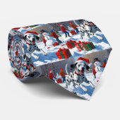 Dalmatische hardlopen in de sneeuw met kerst Pet Stropdas (Opgerold)
