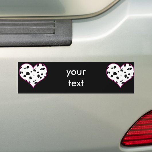Dalmatische harten bumpersticker (Op auto)