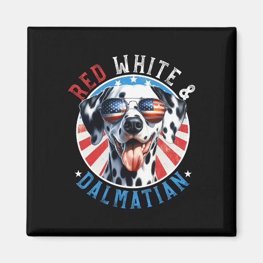 Dalmatische hond 4 juli Rood wit en Dal liefhebber Magneet (Voorkant)
