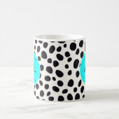 Dalmatische Hond Abstract Patroon Aqua Blue Monogr Koffiemok (Center)