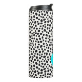 Dalmatische Hond Abstract Patroon Aqua Blue Monogr Thermosbeker (Gedraaid links)