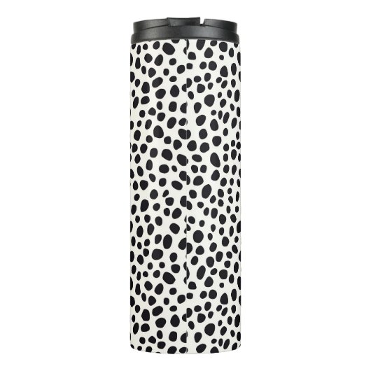 Dalmatische Hond Abstract Patroon Aqua Blue Monogr Thermosbeker (Achterkant)