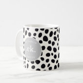 Dalmatische hond Abstract patroon grijs monogram Koffiemok (Voorkant links)