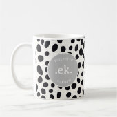 Dalmatische hond Abstract patroon grijs monogram Koffiemok (Links)