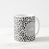 Dalmatische hond Abstract patroon grijs monogram Koffiemok (Voorkant rechts)
