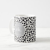 Dalmatische hond Abstract patroon grijs monogram Koffiemok (Voorkant links)