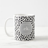 Dalmatische hond Abstract patroon grijs monogram Koffiemok (Links)
