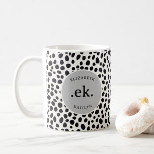 Dalmatische hond Abstract patroon grijs monogram Koffiemok
