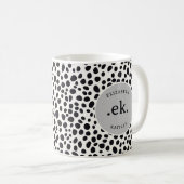 Dalmatische hond Abstract patroon grijs monogram Koffiemok (Voorkant rechts)