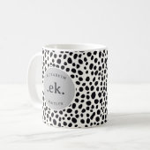 Dalmatische hond Abstract patroon grijs monogram Koffiemok (Voorkant links)