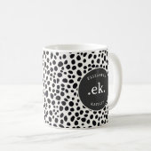 Dalmatische hond Abstract patroon grijs monogram Koffiemok (Voorkant rechts)