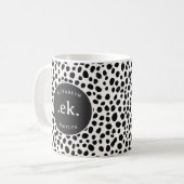 Dalmatische hond Abstract patroon grijs monogram Koffiemok (Voorkant links)