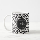 Dalmatische hond Abstract patroon grijs monogram Koffiemok (Links)