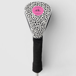 Dalmatische Hond Abstract Patroon Hot Pink Monogra Golfheadcover