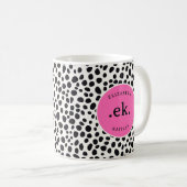 Dalmatische Hond Abstract Patroon Hot Pink Monogra Koffiemok (Voorkant rechts)