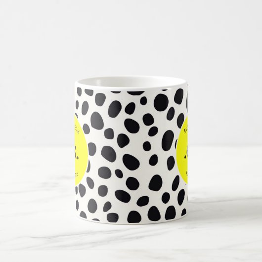 Dalmatische Hond Abstract Patroon Hot Pink Monogra Koffiemok (Center)