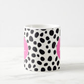 Dalmatische Hond Abstract Patroon Hot Pink Monogra Koffiemok (Center)
