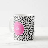 Dalmatische Hond Abstract Patroon Hot Pink Monogra Koffiemok (Voorkant links)