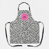 Dalmatische Hond Abstract Patroon Hot Pink Monogra Schort (Voorkant)