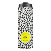 Dalmatische Hond Abstract Patroon Hot Pink Monogra Thermosbeker (Voorkant)