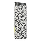 Dalmatische Hond Abstract Patroon Hot Pink Monogra Thermosbeker (Geroteerd rechts)