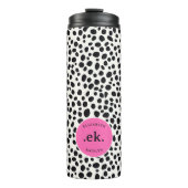Dalmatische Hond Abstract Patroon Hot Pink Monogra Thermosbeker (Voorkant)