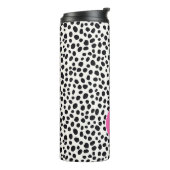 Dalmatische Hond Abstract Patroon Hot Pink Monogra Thermosbeker (Gedraaid links)