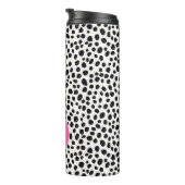Dalmatische Hond Abstract Patroon Hot Pink Monogra Thermosbeker (Geroteerd rechts)