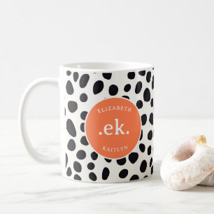 Dalmatische hond Abstract patroon koraal monogram Koffiemok