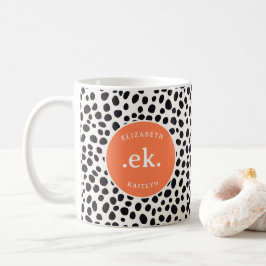 Dalmatische hond Abstract patroon koraal monogram Koffiemok