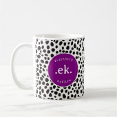 Dalmatische hond Abstract patroon Paarse monogram Koffiemok (Links)