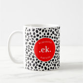 Dalmatische hond Abstract patroon roodMonogram Koffiemok (Links)