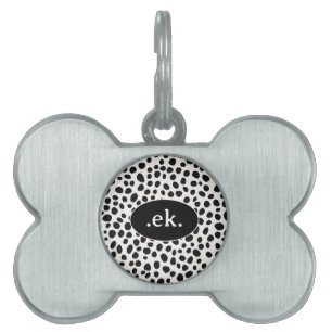 Dalmatische Hond Abstract Patroon Zwart Monogram Huisdieren Naamplaatje