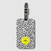 Dalmatische hond Abstract patroongeel monogram Bagagelabel (Voorkant (verticaal))