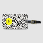 Dalmatische hond Abstract patroongeel monogram Bagagelabel (Voorkant (horizontaal))